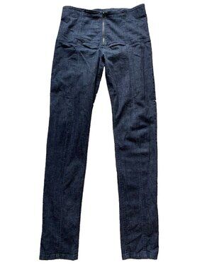 Prairie Underground Denim Jeans Large Dark Wash Zip Front Slim Fit High Waisted